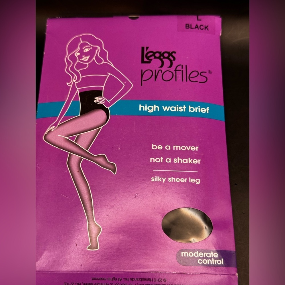 Lot 3 Leggs Profiles 93756 Black Mid Thigh Moderste Control Sz XL Shaping Sheers